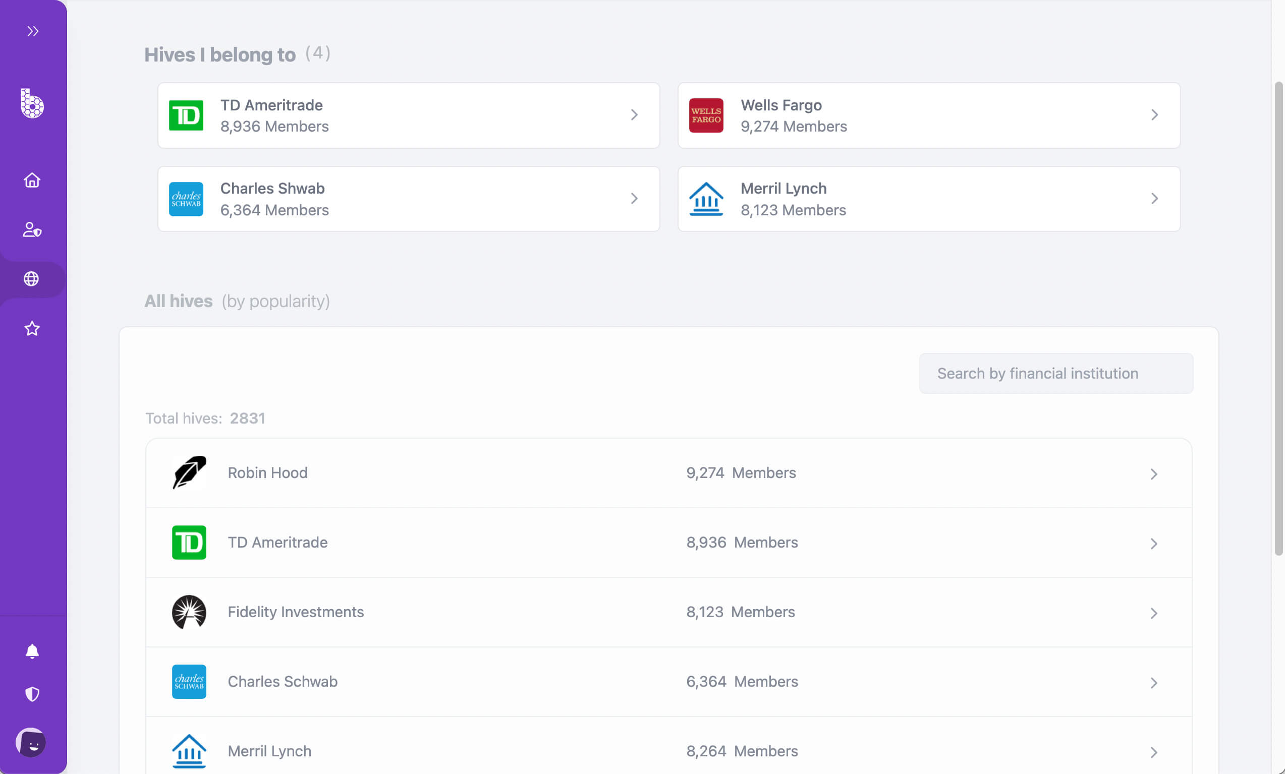Pure Benchmarks hives screenshot Pure Benchmarks hives screenshot